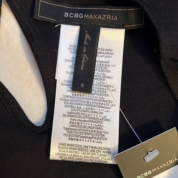 New With Tags BCBGMAXAZRIA Black Obree Sequins and Sheer Top Size Small - Picture 9 of 10